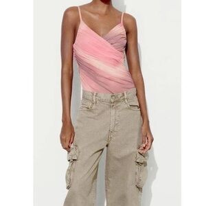 Zara Rose Quartz Tulle Bodysuit